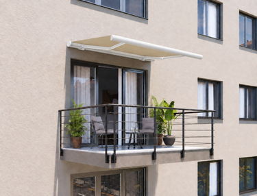 AWN_MA_EU_WHI_2015_BEG_01 — Tenda da sole 2 × 1,5 m, montaggio a parete su balcone