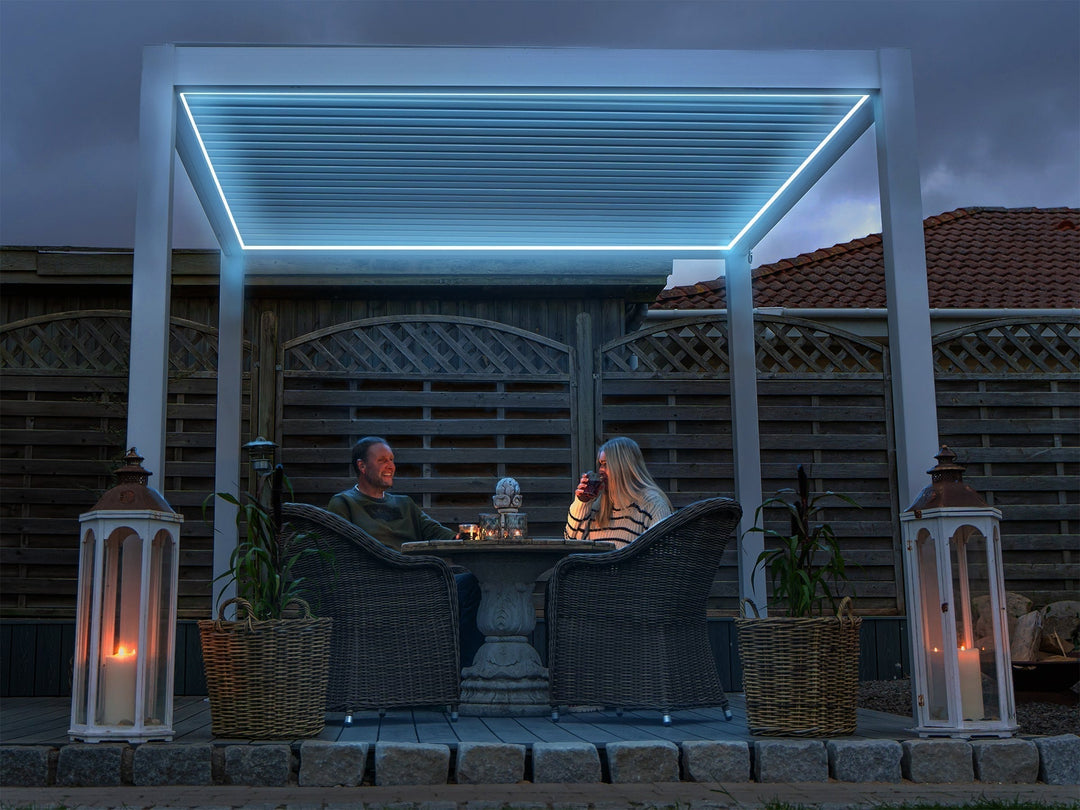 Pergolux Pergola with Pergolux LED light, blue color