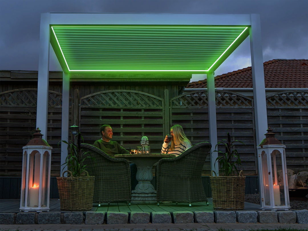 Pergolux Pergola with Pergolux LED light, green color